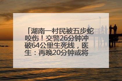 湖南一村民被五步蛇咬伤！交警26分钟冲破64公里生死线，医生：再晚20分钟或将呼吸肌麻痹