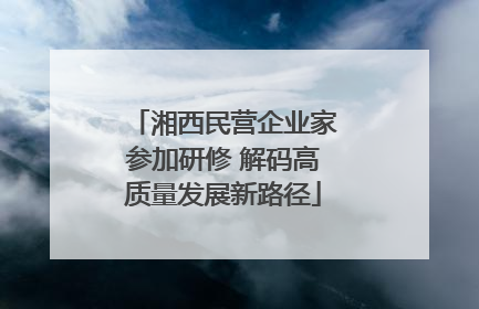 湘西民营企业家参加研修 解码高质量发展新路径