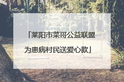莱阳市菜哥公益联盟为患病村民送爱心款