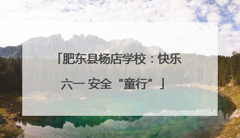 肥东县杨店学校：快乐六一 安全“童行”