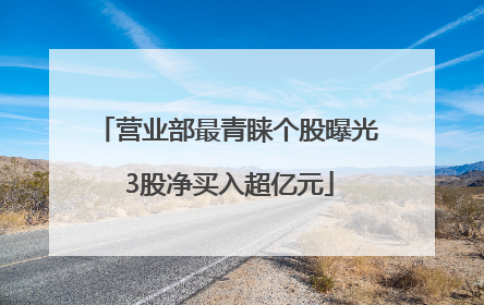 营业部最青睐个股曝光 3股净买入超亿元