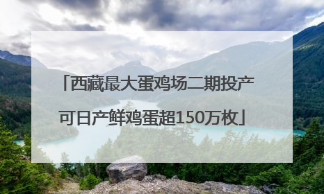 西藏最大蛋鸡场二期投产 可日产鲜鸡蛋超150万枚