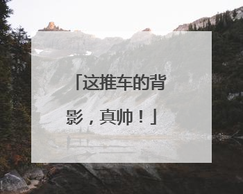 这推车的背影，真帅！