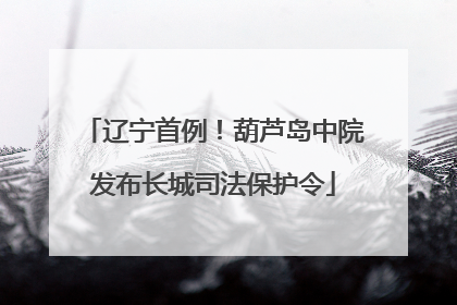 辽宁首例！葫芦岛中院发布长城司法保护令
