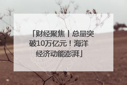 财经聚焦丨总量突破10万亿元!海洋经济动能澎湃