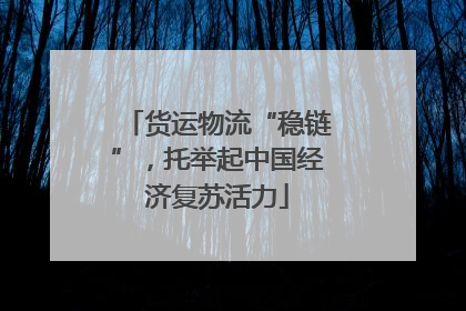 货运物流“稳链”，托举起中国经济复苏活力