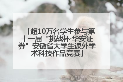 超10万名学生参与第十一届“挑战杯·华安证券”安徽省大学生课外学术科技作品竞赛