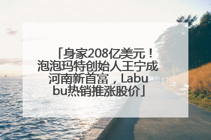 身家208亿美元！泡泡玛特创始人王宁成河南新首富，Labubu热销推涨股价