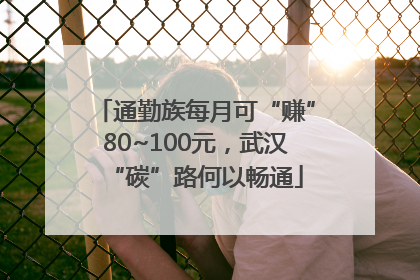 通勤族每月可“赚”80~100元，武汉“碳”路何以畅通