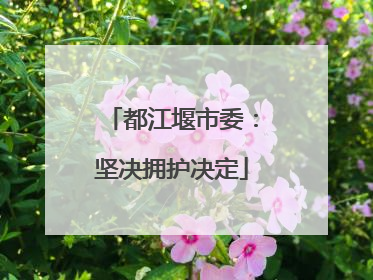都江堰市委：坚决拥护决定