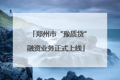 郑州市“豫质贷”融资业务正式上线