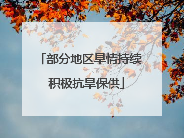 部分地区旱情持续 积极抗旱保供