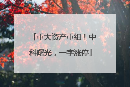 重大资产重组！中科曙光，一字涨停