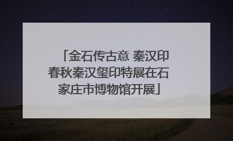 金石传古意 秦汉印春秋秦汉玺印特展在石家庄市博物馆开展