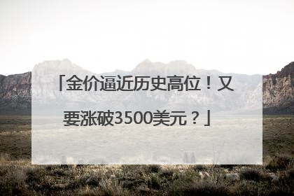 金价逼近历史高位！又要涨破3500美元？