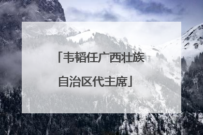 韦韬任广西壮族自治区代主席