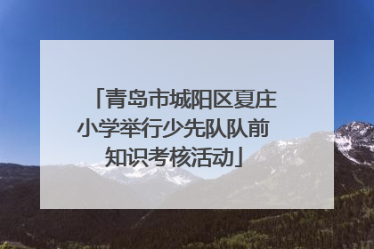 青岛市城阳区夏庄小学举行少先队队前知识考核活动