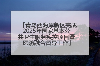 青岛西海岸新区完成2025年国家基本公共卫生服务疾控项目暨医防融合督导工作
