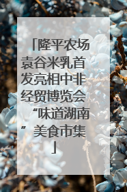 隆平农场袁谷米乳首发亮相中非经贸博览会“味道湖南”美食市集