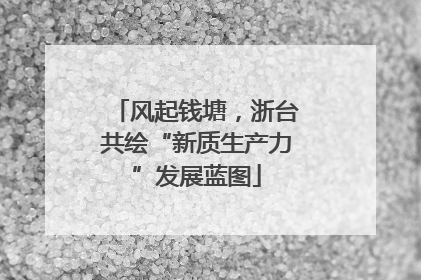 风起钱塘，浙台共绘“新质生产力”发展蓝图