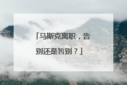 马斯克离职，告别还是暂别？