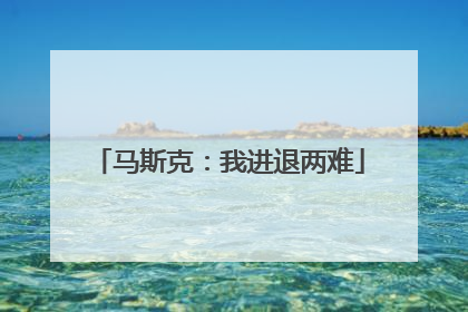 马斯克：我进退两难