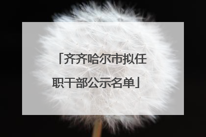 齐齐哈尔市拟任职干部公示名单