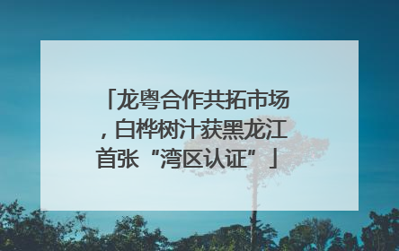 龙粤合作共拓市场，白桦树汁获黑龙江首张“湾区认证”
