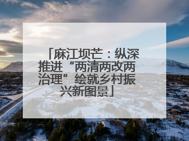 麻江坝芒：纵深推进“两清两改两治理”绘就乡村振兴新图景