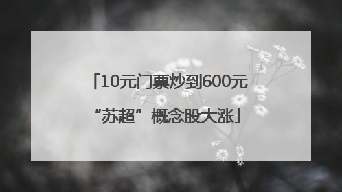 10元门票炒到600元 “苏超”概念股大涨