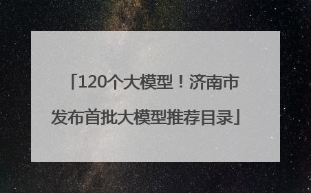 120个大模型！济南市发布首批大模型推荐目录