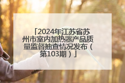 2024年江苏省苏州市室内加热器产品质量监督抽查情况发布（第103期）