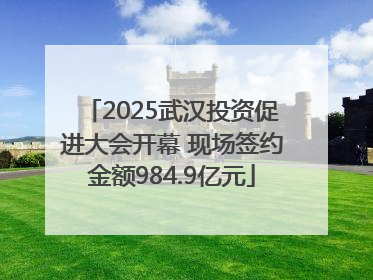 2025武汉投资促进大会开幕 现场签约金额984.9亿元