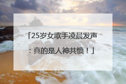 25岁女歌手凌晨发声：真的是人神共愤！