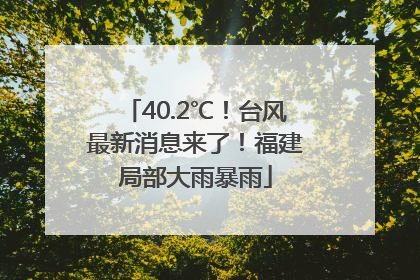 40.2℃！台风最新消息来了！福建局部大雨暴雨