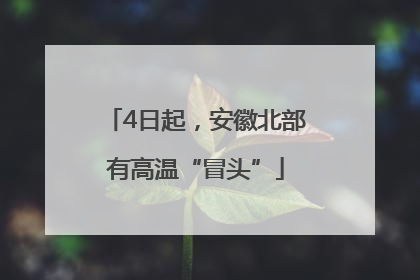 4日起，安徽北部有高温“冒头”