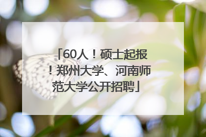 60人！硕士起报！郑州大学、河南师范大学公开招聘
