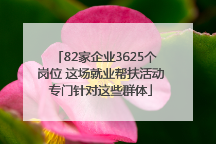 82家企业3625个岗位 这场就业帮扶活动专门针对这些群体